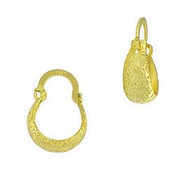 Brinco argola oval Flor